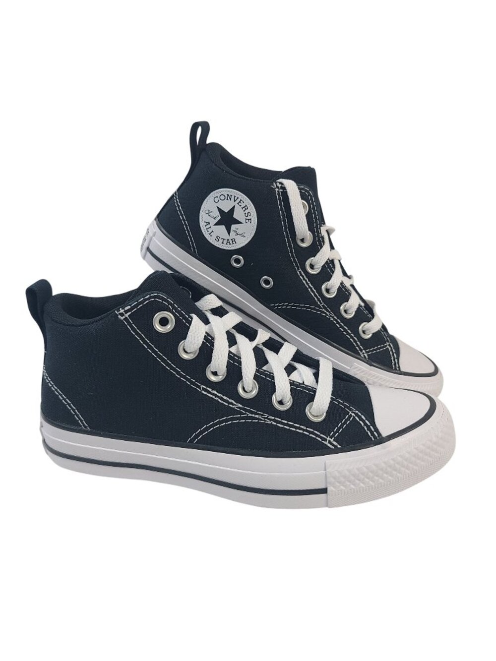 Converse Kids Chuck Taylor All Star Malden Street Mid Sneakers Black/White Sz 4